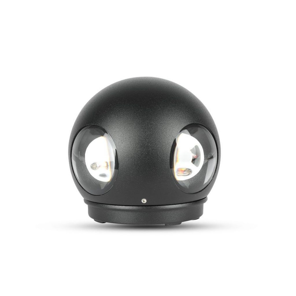 4w Led Wall Light Black Body Round 4000k Ip65