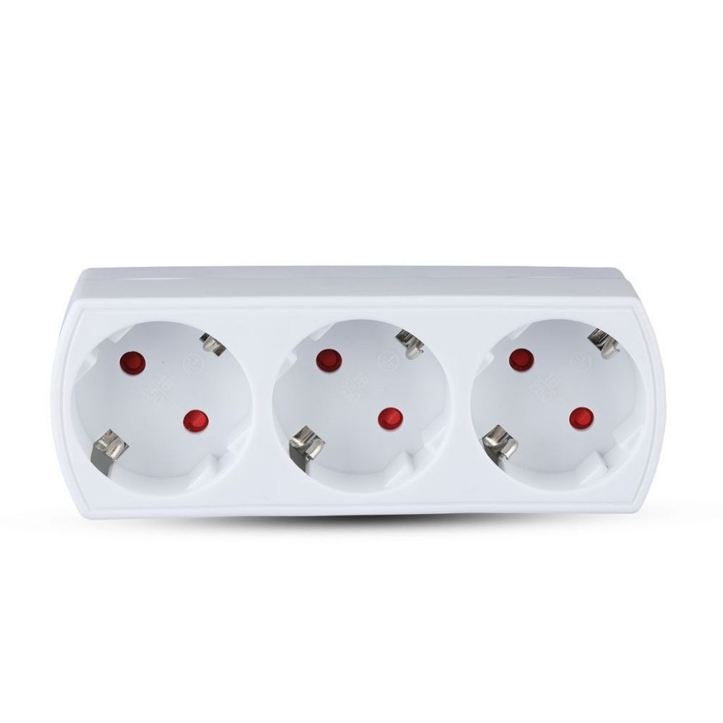 3 Outlet Power Adapter With Earth Contact 16a 250v ( Label + Polybag With Headcard )