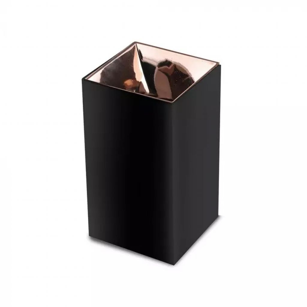 Gu10 Fitting Square Black + Rose Gold
