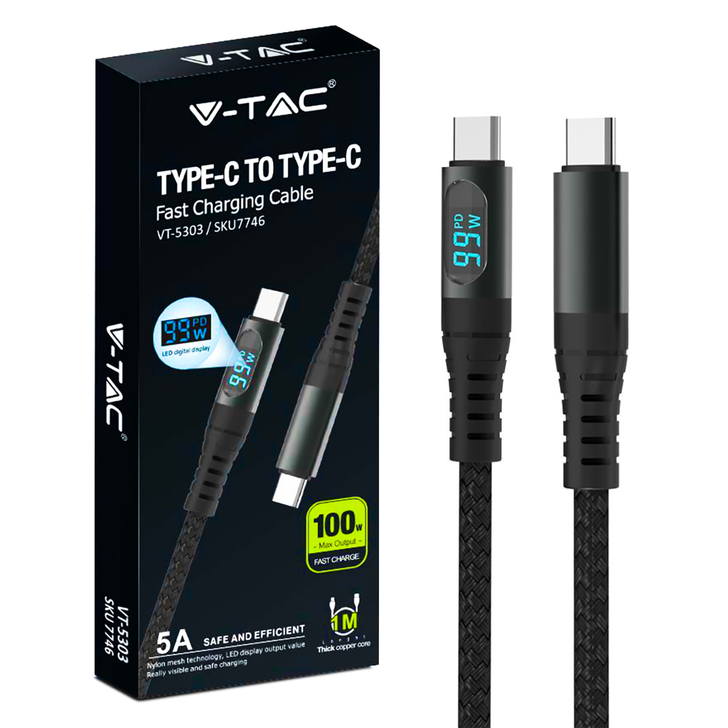 1m Type C To Usb Cable Black